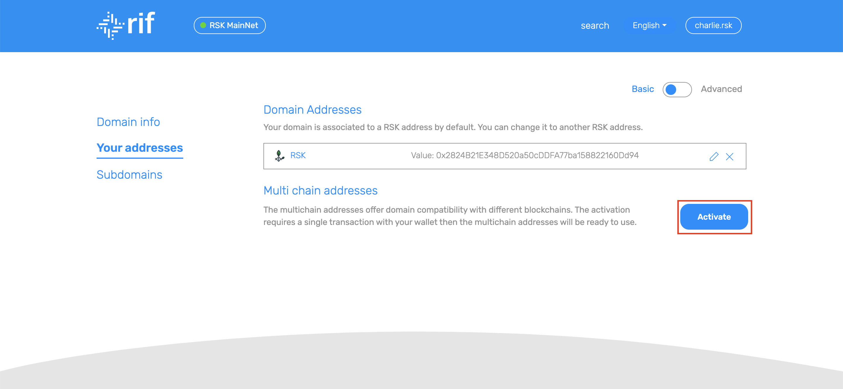 Operations - Activate multi-chain