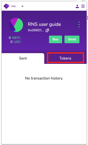 Setup - Nifty wallet Tokens View